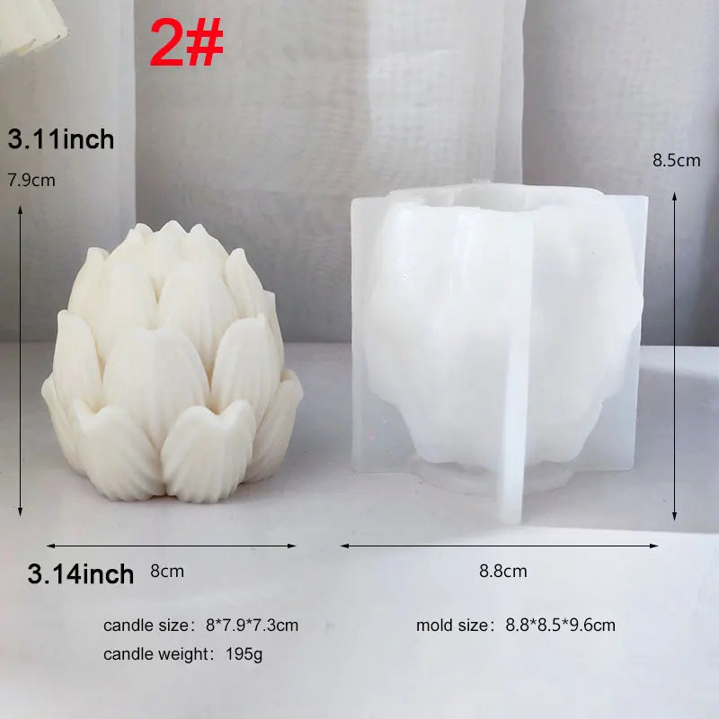 Buddhism Lotus Flower Candle Mould