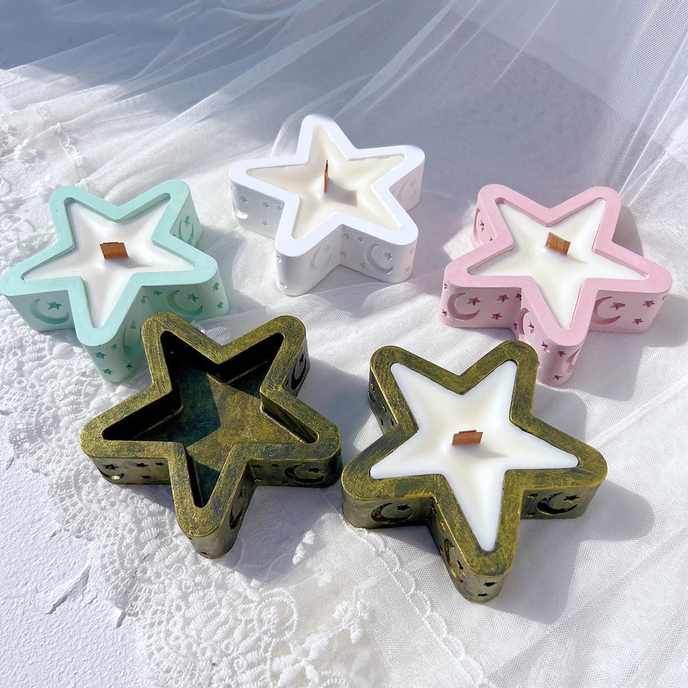 Eid Mubarak Candle Vessel Mould - Moon & Star