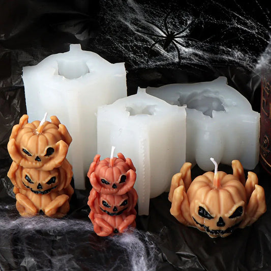 Halloween Devil Pumpkin Skull Candle Mould