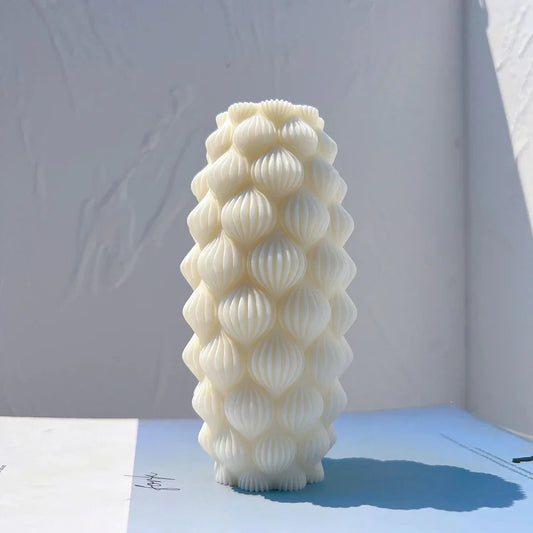 Ribbed Pillar Raindrop Candle Mould