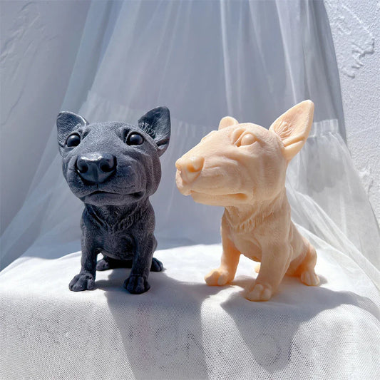Bullhead Terrier Statue Candle Silicone Mould