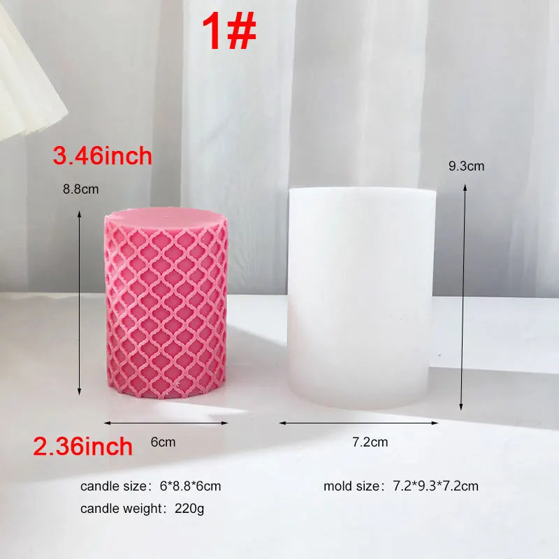 Arabesque Design Pillar Candle Silicone Mould