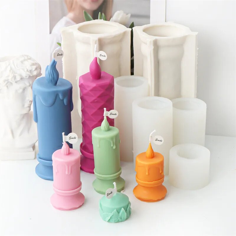 Burning Flame Long Rod Candle Mould