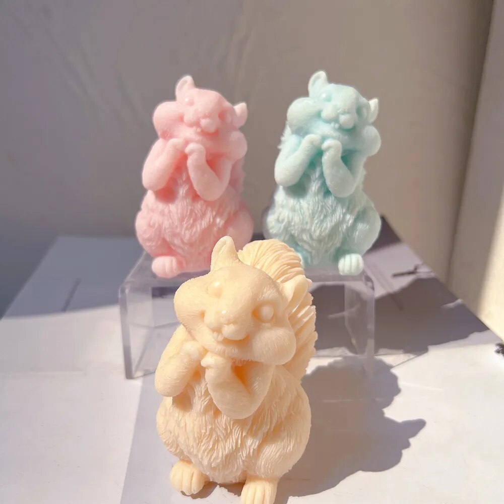 Cute Squirrel Silicone Candle Mould