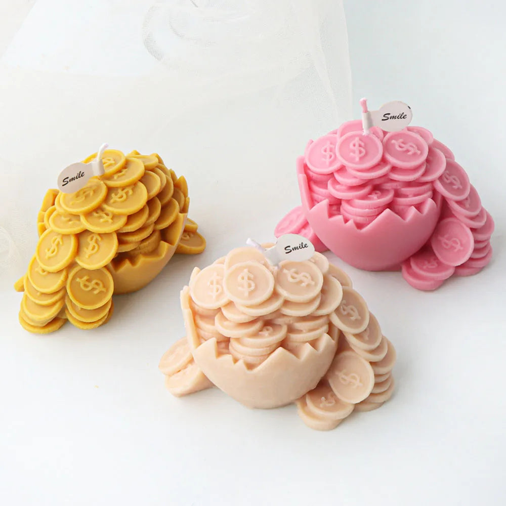 3D Coin Egg Breaking Candle Mould Silicone