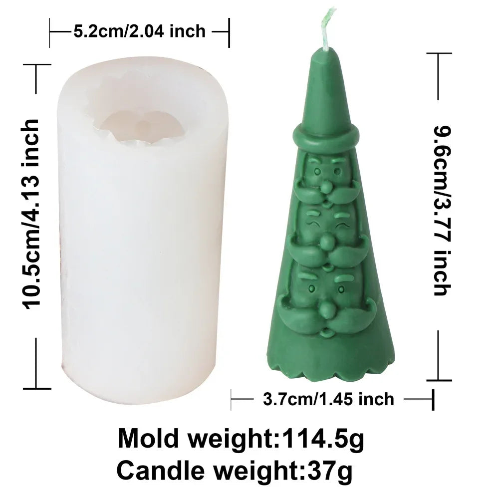 Long Hat Christmas Silicone Candle Moulds