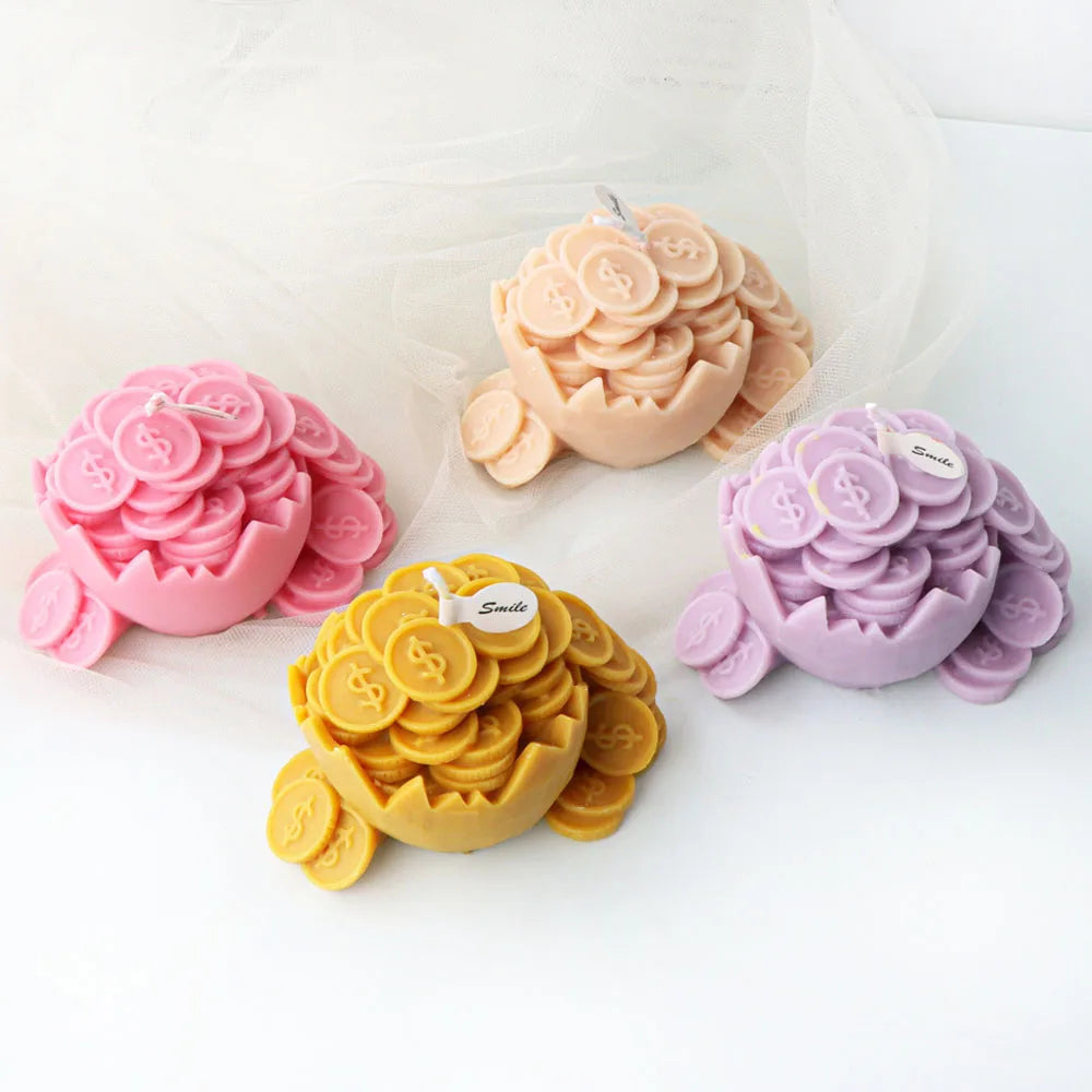 3D Coin Egg Breaking Candle Mould Silicone