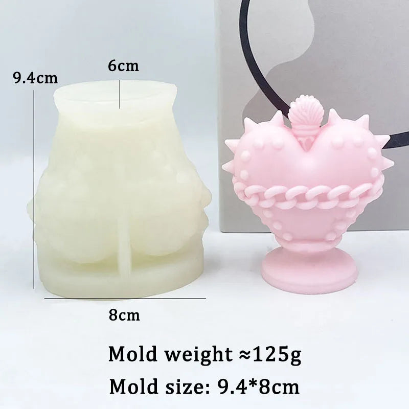 Rose Heart Shaped Candle Mould Silicone