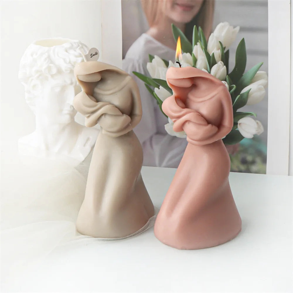 Mother with Baby Candle Silicone Mould