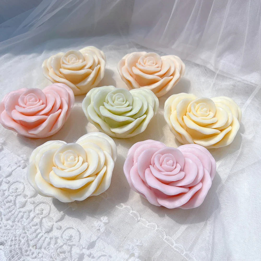 Heart Shape Rose Candle Mould