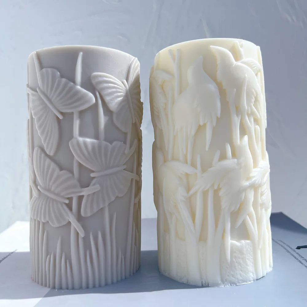 Bird Pillar Candle Mould Silicone