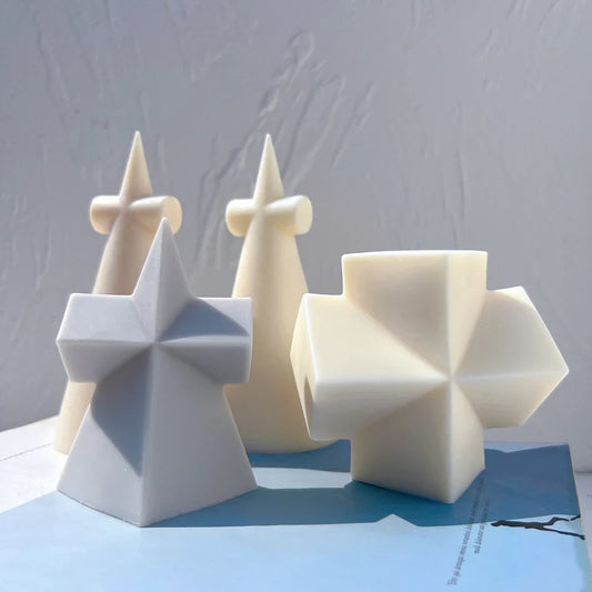 Geometric Cross Shaped Silicone Candle Mould