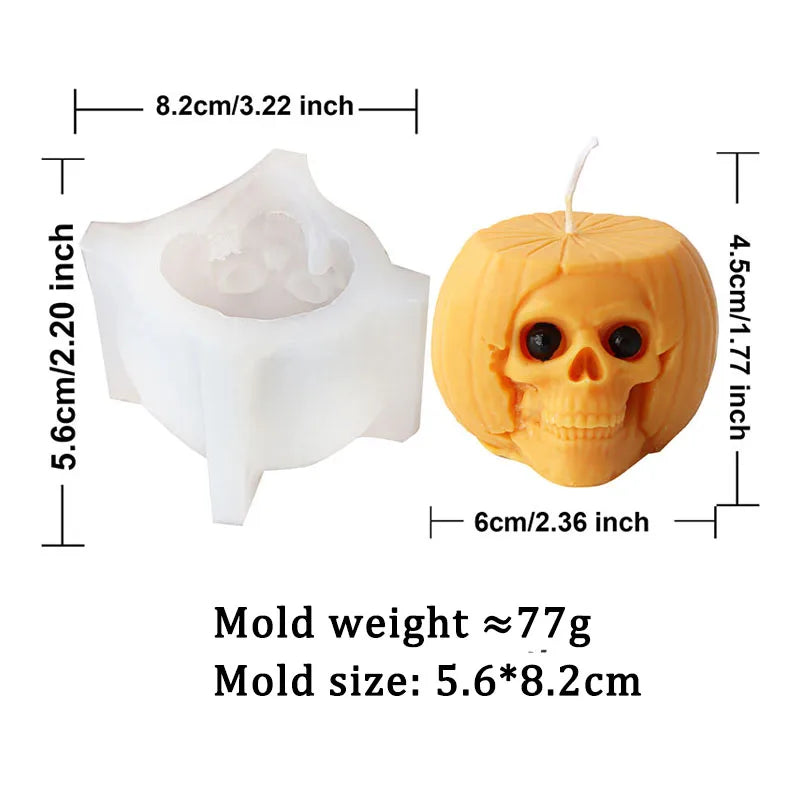 Halloween Devil Pumpkin Skull Candle Mould