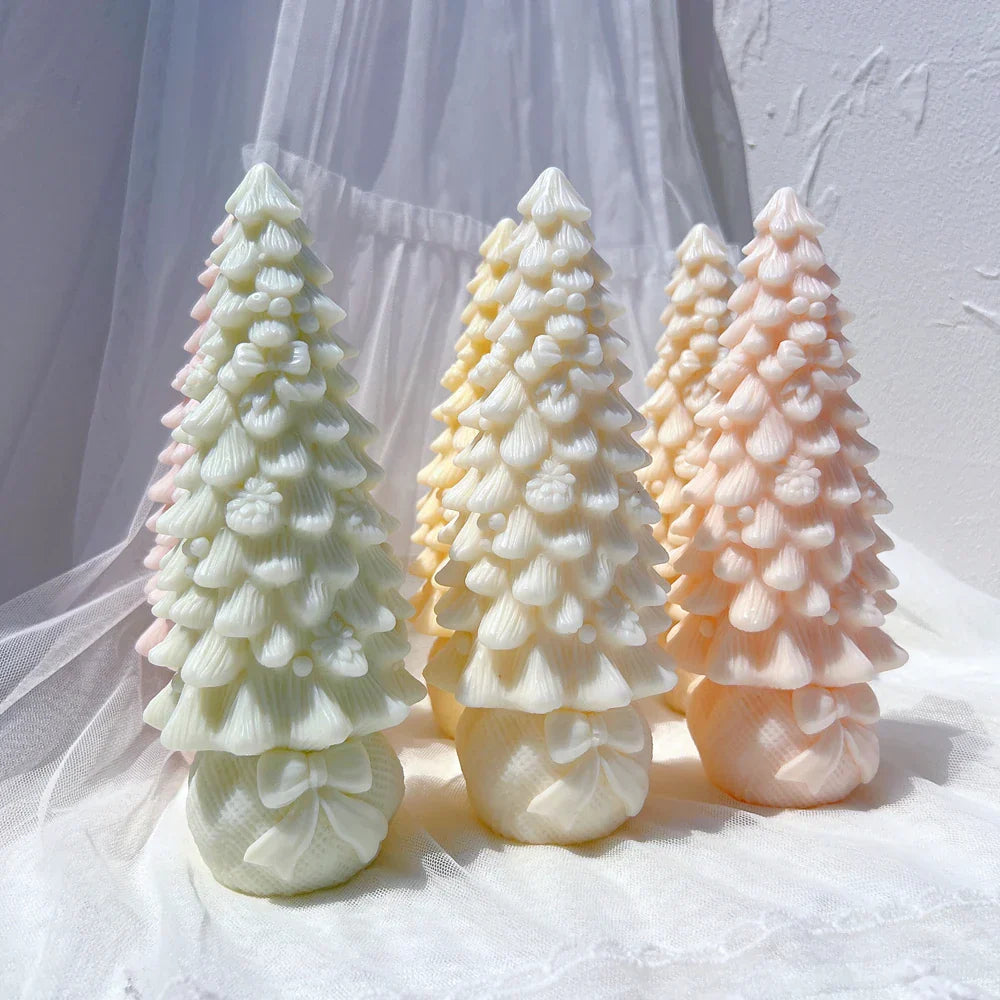Bowknot Christmas Tree Silicone Candle Mould
