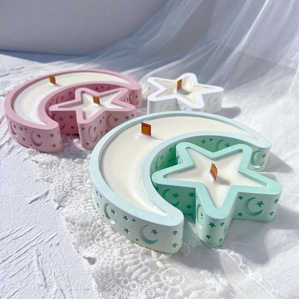 Eid Mubarak Candle Vessel Mould - Moon & Star
