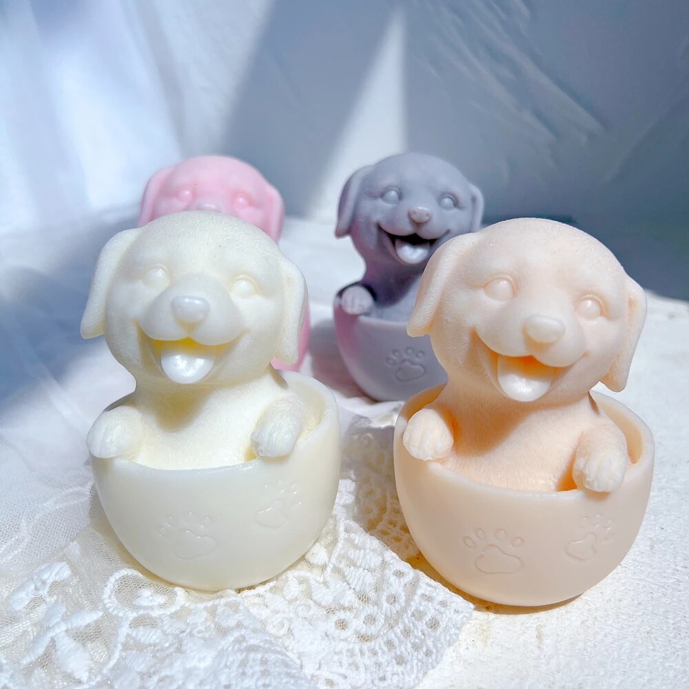 Cute Cup Dog Candle Silicone Mould