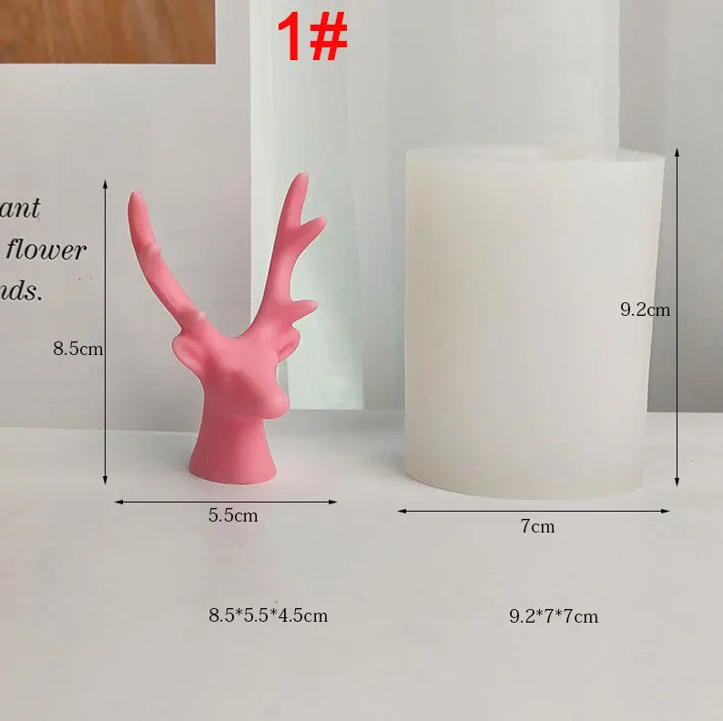 Swan Love and fidelity and Sika Deer Elk Antler Silicone Candle Mould