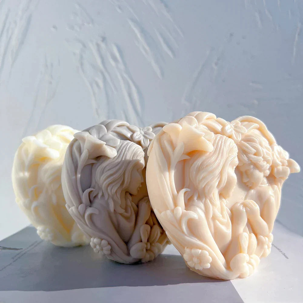 Greek Figurine Mother With Baby Silicone Candle Mould
