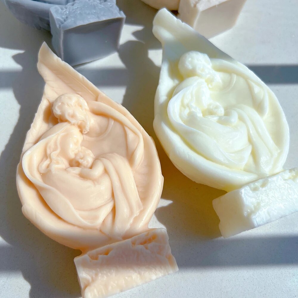 Holy Family in Angel Wings Candle Mould