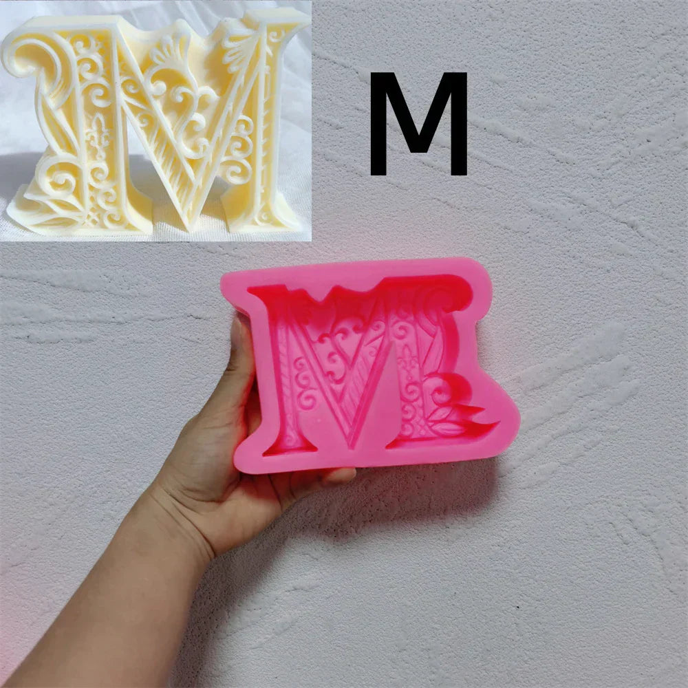 Floral Alphabet Candle Moulds