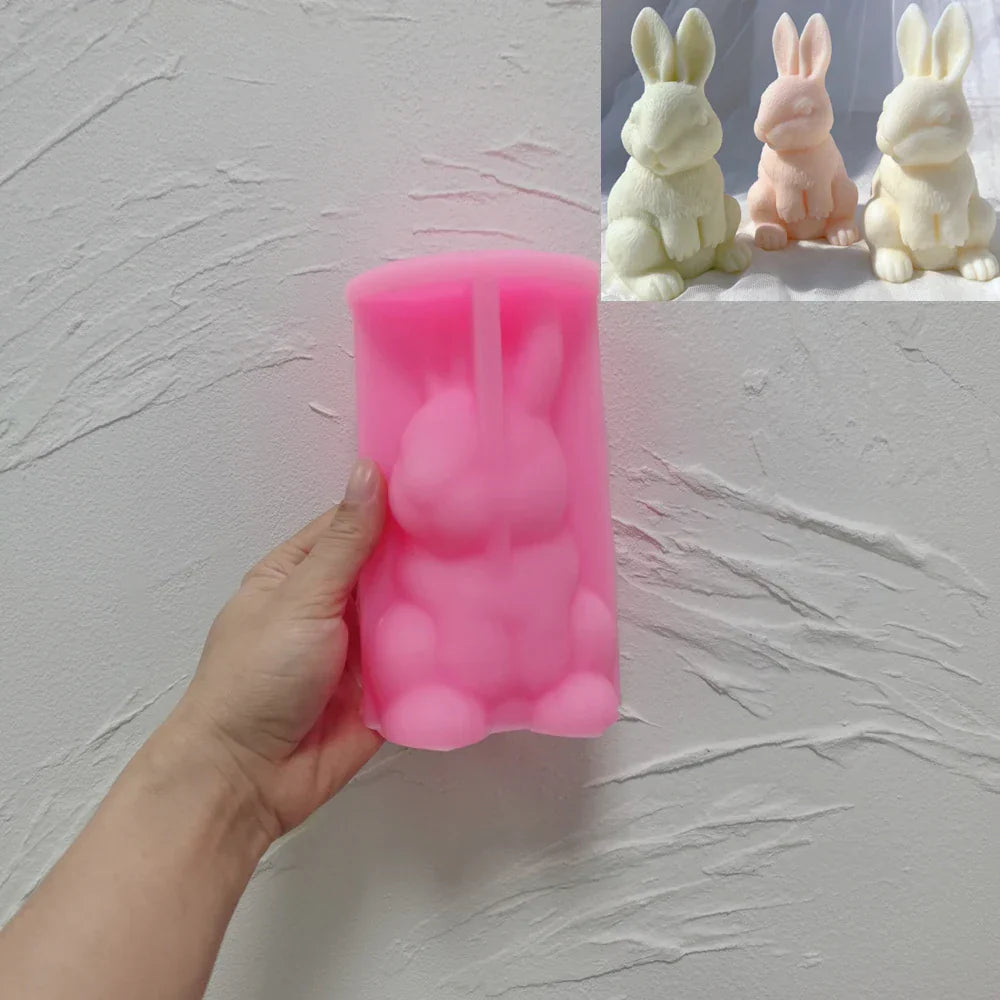 3D Sitting Bunny Silicone Candle Mould