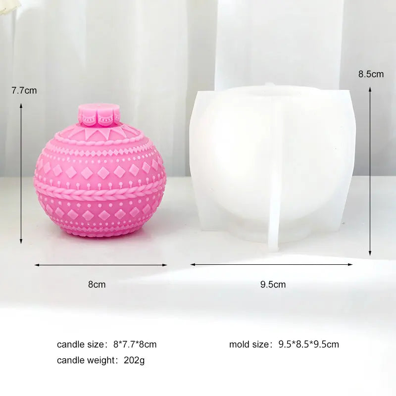 Rococo-style Linear Ball Baubles Candle Mould