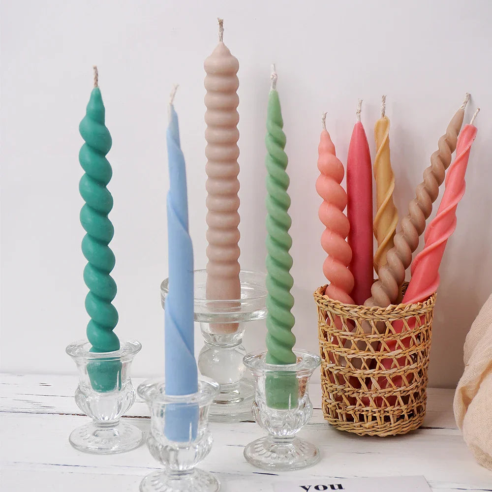 Spiral Twist Long Rod Candle Mould