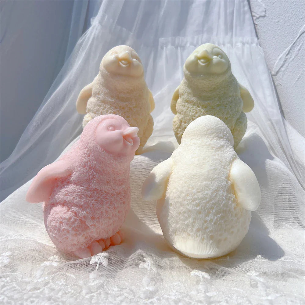 Cute Penguin Statue Candle Mould