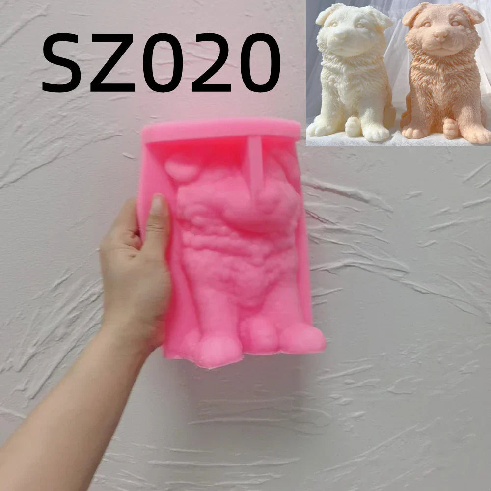 Alsatian German Shepherd Puppy Candle Mould