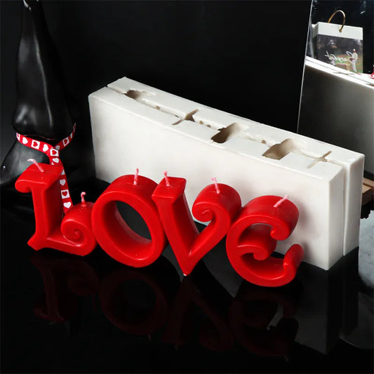 Large Size Love Letters Candle Mould Valentine's Day Decor DIY