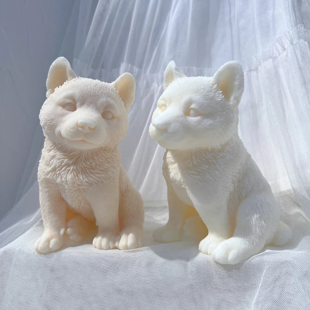 Siberian Husky Sled Dog Puppy Candle Mould