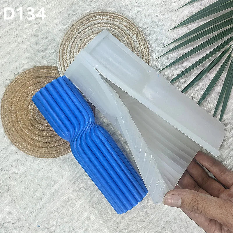 Cylindrical Stripe Pillar Candle Mould
