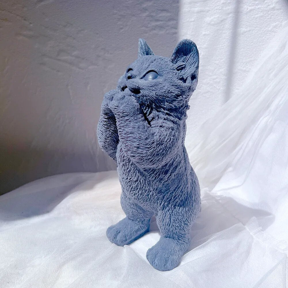 Standing Cat Candle Silicone Mould