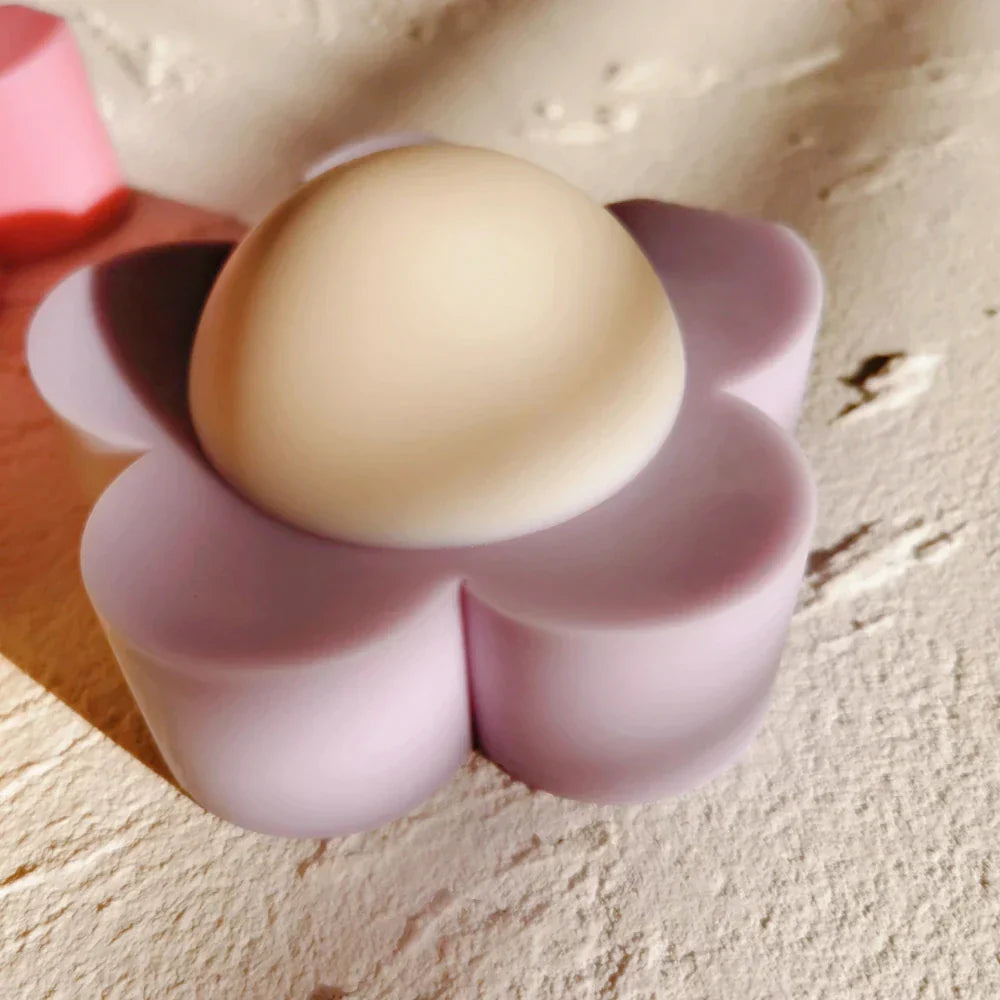 Pastel Flower Shaped Silicone Candles Mould