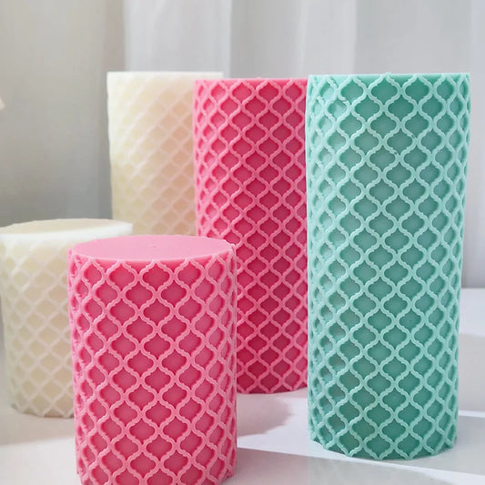 Arabesque Design Pillar Candle Silicone Mould