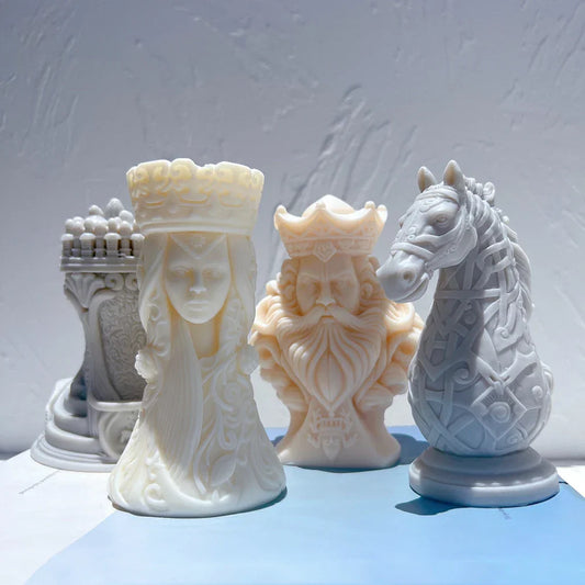 Chess King Queen Knight Rook Candle Mould