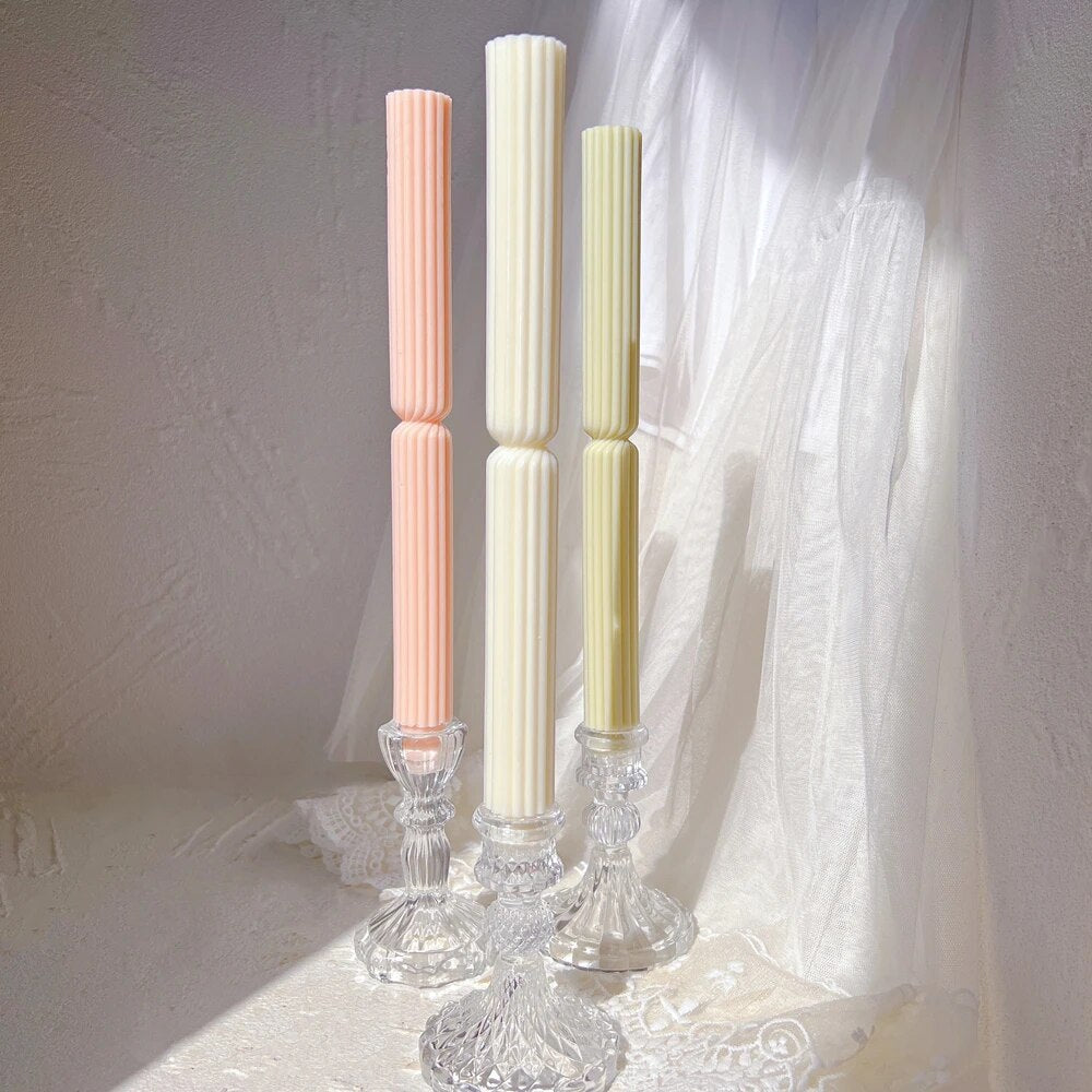 Striped Roman Column Taper Candles Mould