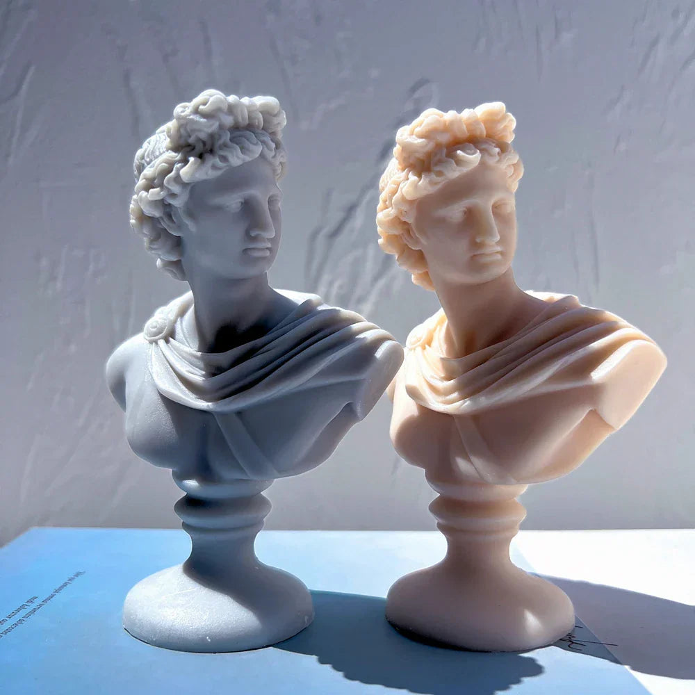 Greek Sculpture Roman Apollo Artemis Diana Bust Silicone Candle Mould