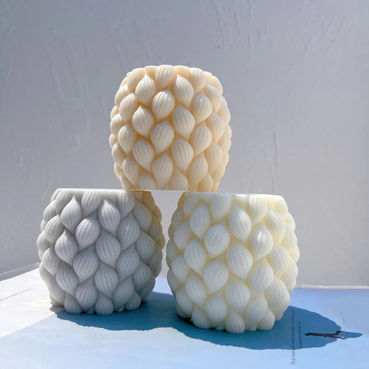 Ribbed Raindrop Column Candle Mould