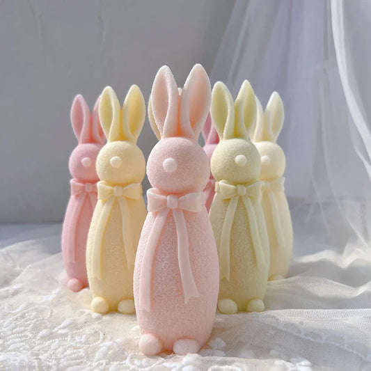 Flocked Rabbit Silicone Candle Moulds