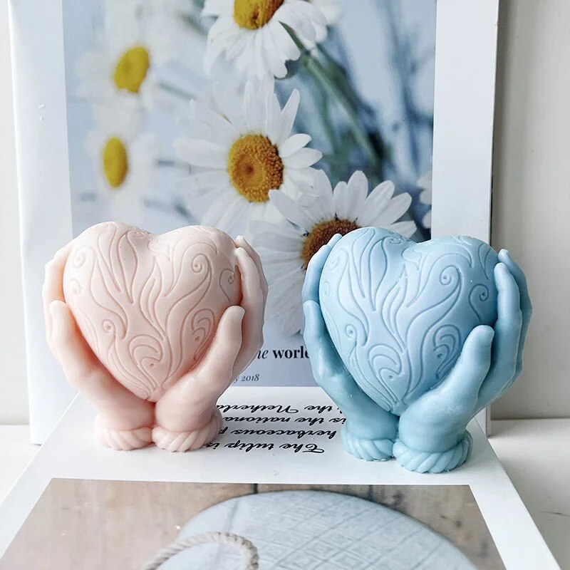 Holding Heart Love Candle Mould