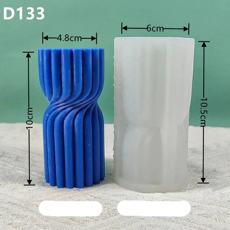 Cylindrical Stripe Pillar Candle Mould