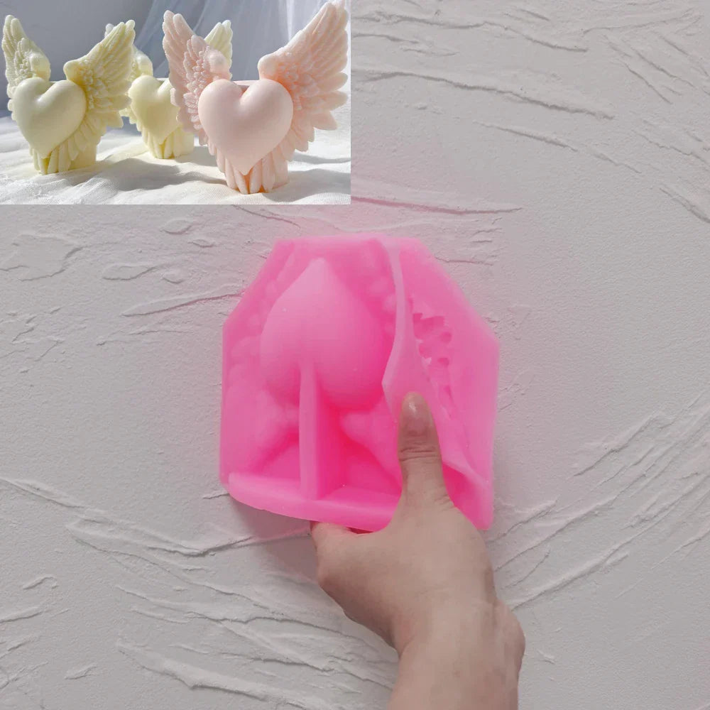 Angel Wing Heart Silicone Candle Mould