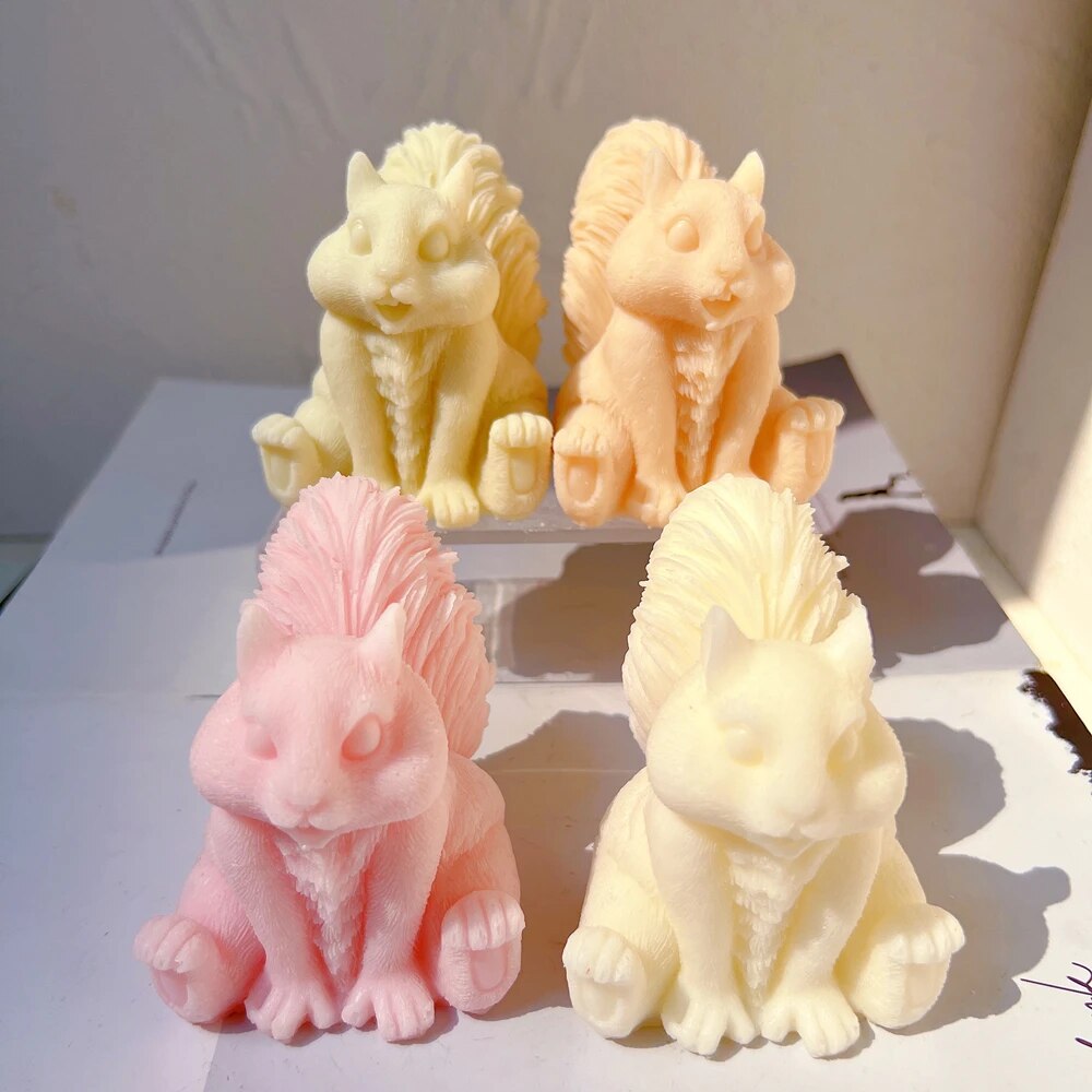 Cute Squirrel Silicone Candle Mould