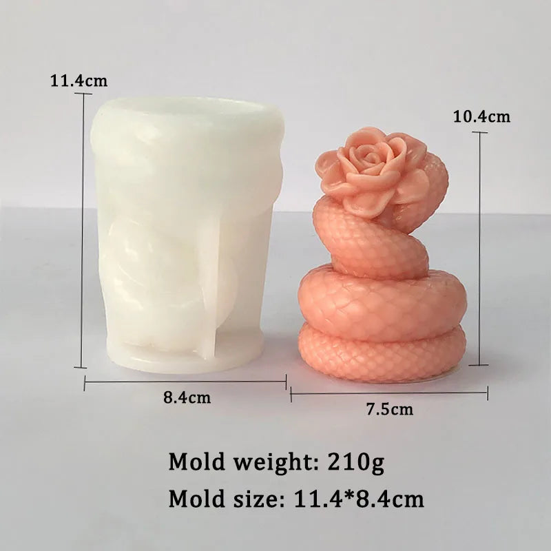 Snake Shaped Rose Candle Mould