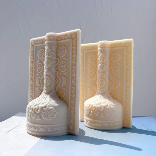 Decorative Arabesque Double Vase Candle Mould