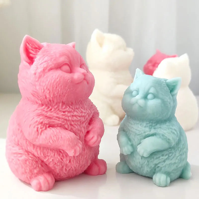 Cute Fat Cat Silicone Candle Mould