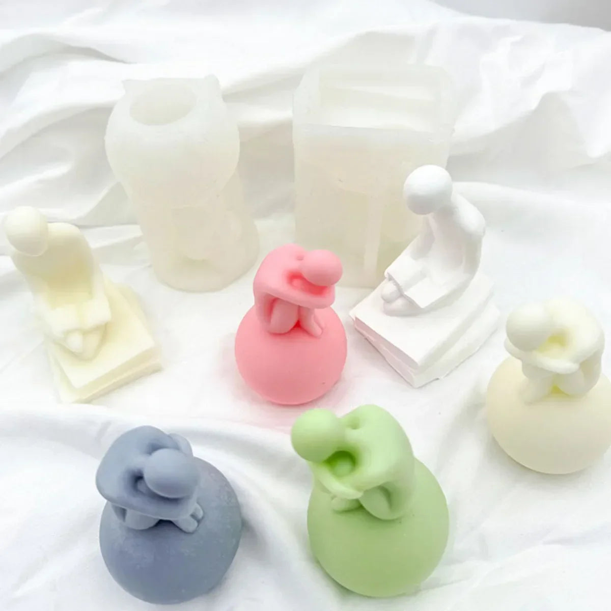 Alone Human Sculpture Candle Mould Silicone
