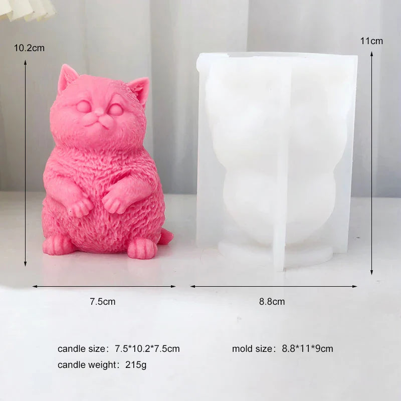 Cute Fat Cat Silicone Candle Mould