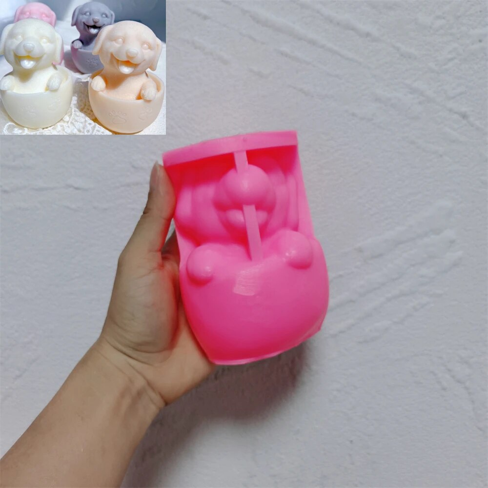 Cute Cup Dog Candle Silicone Mould